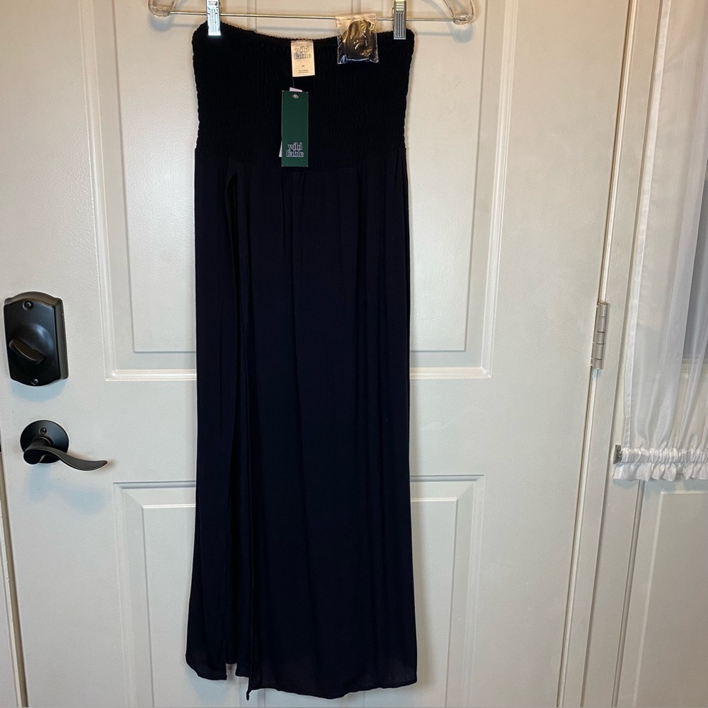 WILD FABLE NWT Black Dress or Maxi Skirt Sz CS Elastic Tube top Slit Skirt